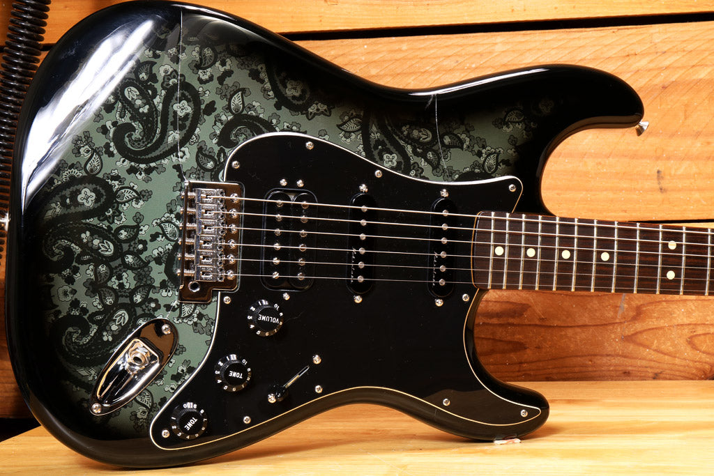Fender FSR Black Paisley Stratocaster HSS Upgraded Noiseless PU