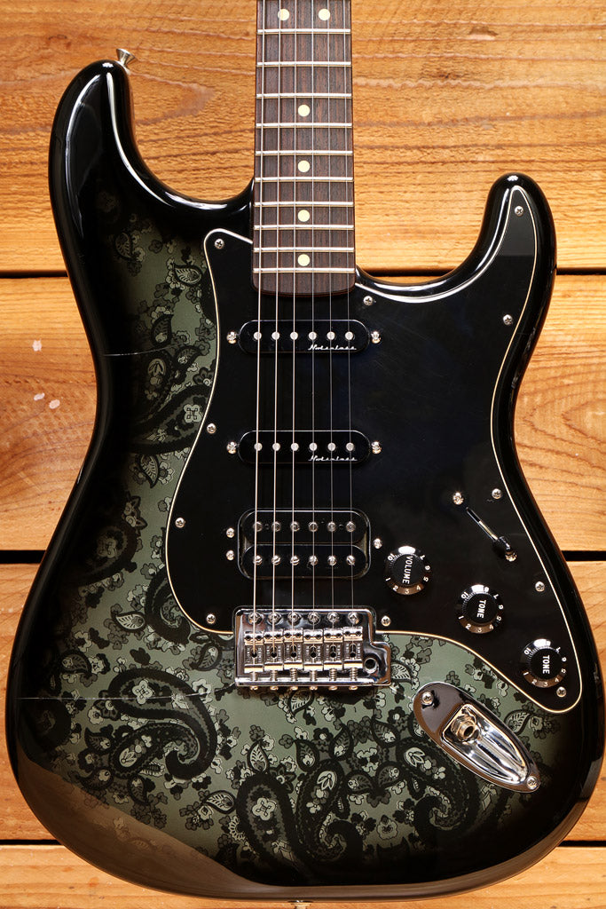 Fender FSR Black Paisley Stratocaster HSS Upgraded Noiseless PU