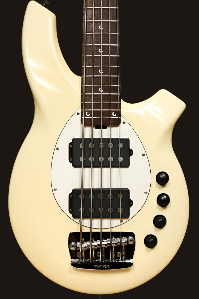 2004 Ernie Ball Music Man Bongo 5 HH 5-String Bass Rare White! +