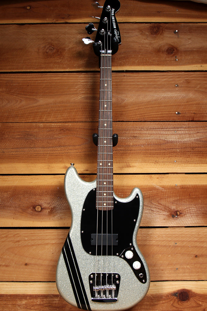FENDER MIKEY WAY Short Scale Mustang Bass Mint! Silver Sparkle GT