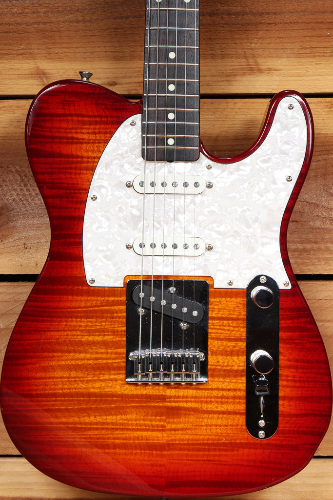 FENDER NASHVILLE TELECASTER FOTO FLAME +HSC 1995-96 MIJ TELE Exc