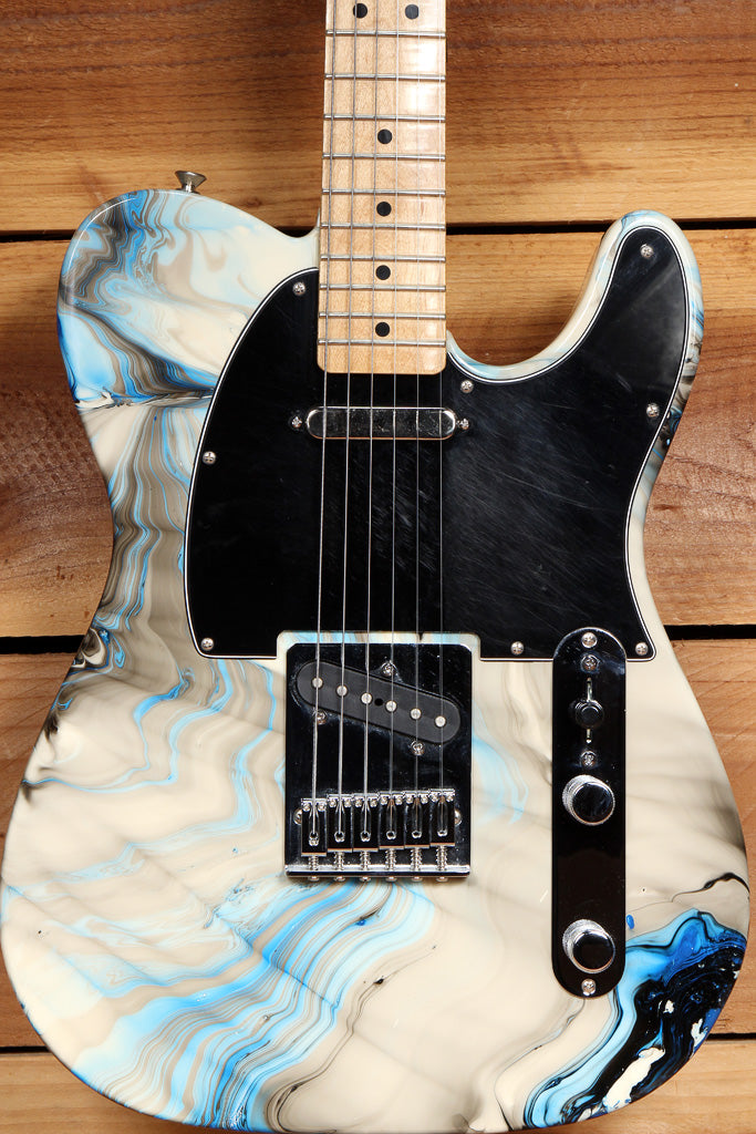 ギター Fender Swirl Telecaster Blue Swirl FENDER 2013 TELECASTER Rare BLUE SWIRL Marble Finish MIM Mexico