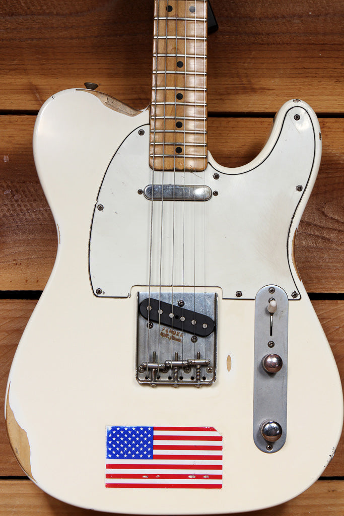 FENDER STANDARD TELECASTER Olympic White Relic MIM USA Flag Tele