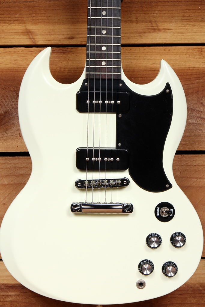 GIBSON SG SPECIAL 60s TRIBUTE WORN WHITE Satin Dual P90s +Bag