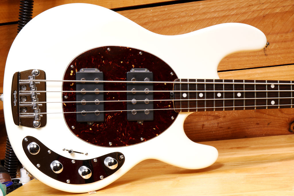 Ernie Ball Music Man StingRay SLO Special HH 4 String White w/OHSC 78813