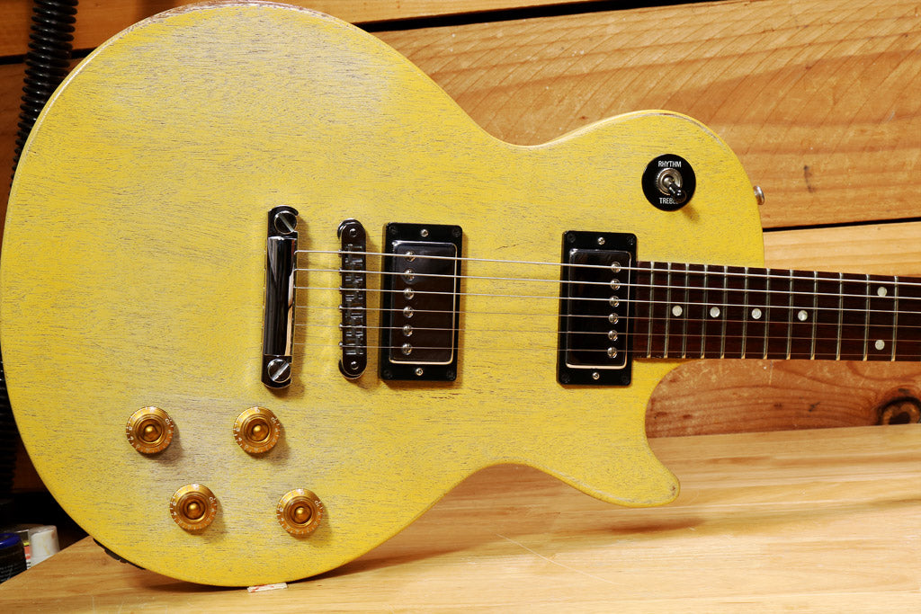 Gibson 2002 Les Paul Junior Special Humbuckers Faded TV Yellow USA Relic 82550