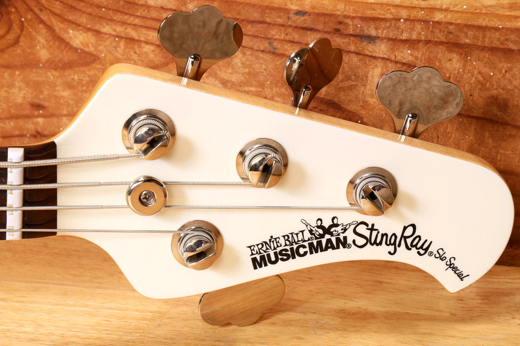 Ernie Ball Music Man StingRay SLO Special HH 4 String White w/OHSC 78813