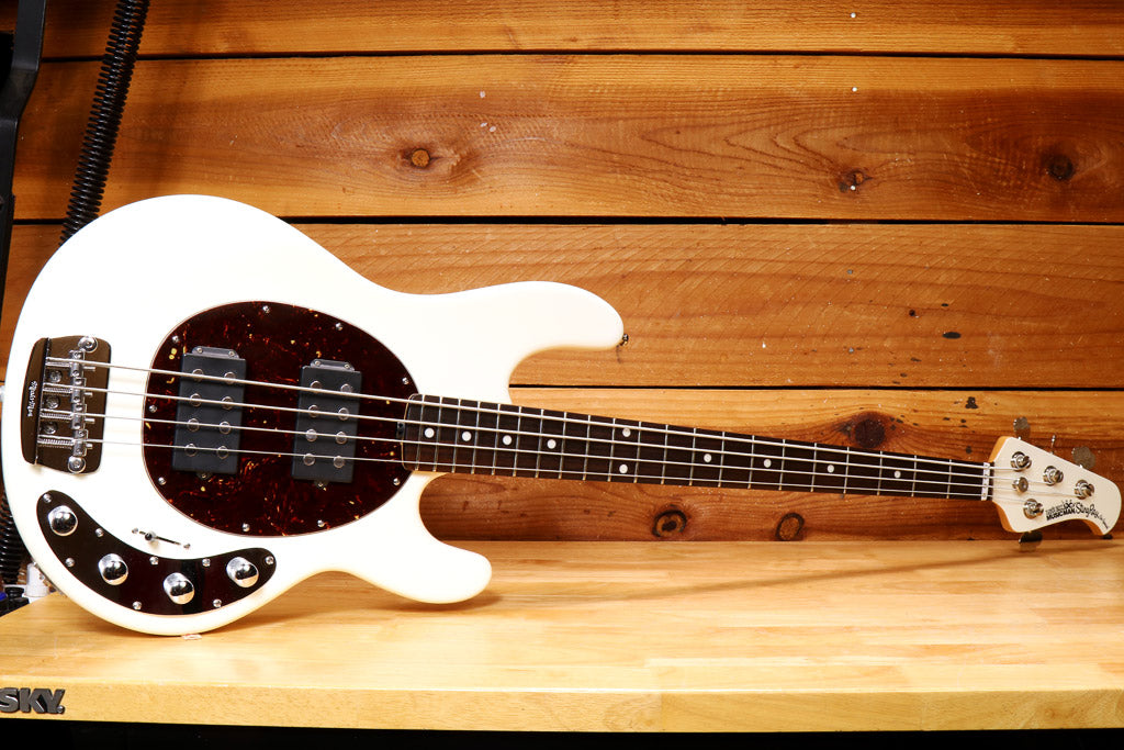 Ernie Ball Music Man StingRay SLO Special HH 4 String White w/OHSC 78813