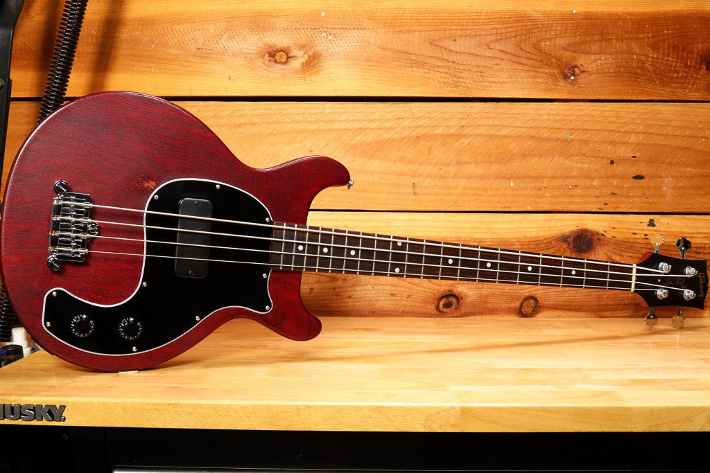 GIBSON 2021 Les Paul Junior Tribute DC Bass Worn Cherry Short Scale + Bag USA 10077