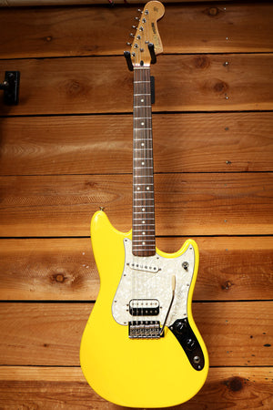Fender 2002 Deluxe Series Cyclone MIM Graffiti Yellow Atomic Humbucker Bag 59907