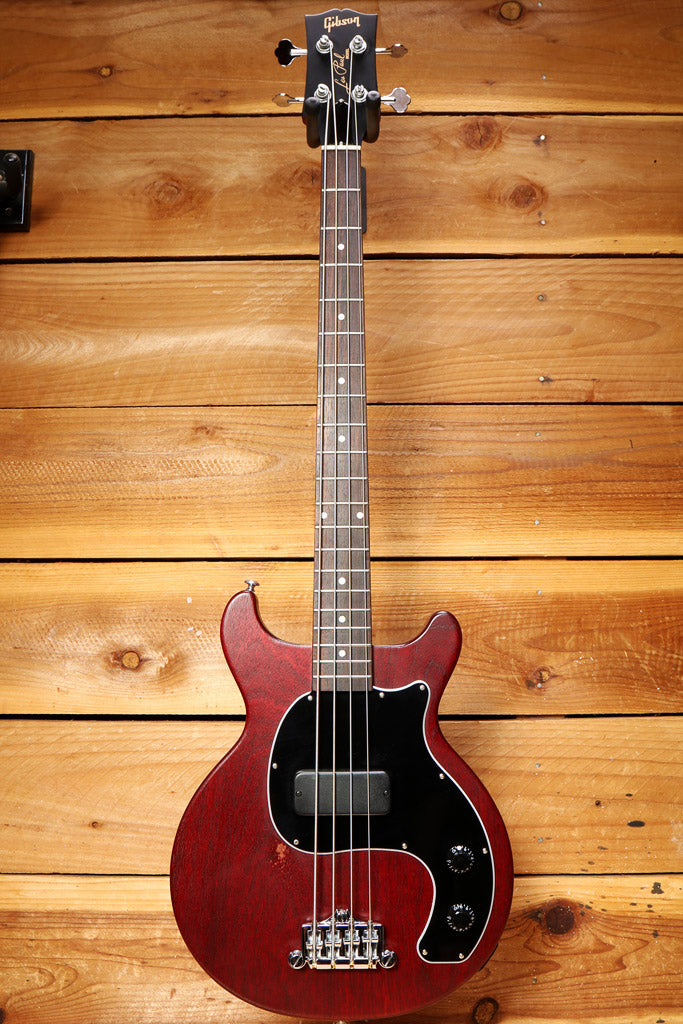 GIBSON 2021 Les Paul Junior Tribute DC Bass Worn Cherry Short Scale + Bag USA 10077