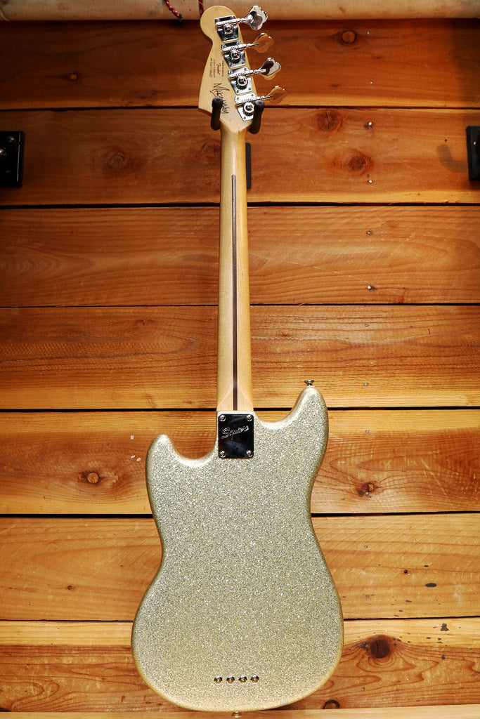 Fender Mikey Way Short Scale Mustang Bass Mint! Silver Flake + GT Stripe 11882