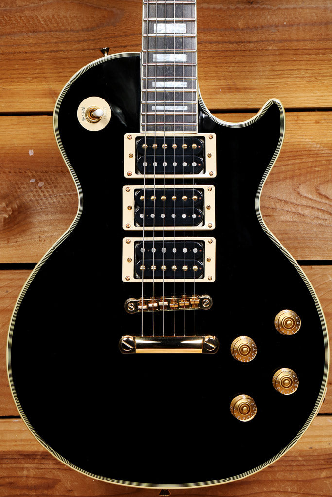 トップ単板　Epiphone FT-350SCE ブラック　ペグ換装品 Epiphone Ltd Ed Peter Frampton Les Paul Custom PRO Clean! Black
