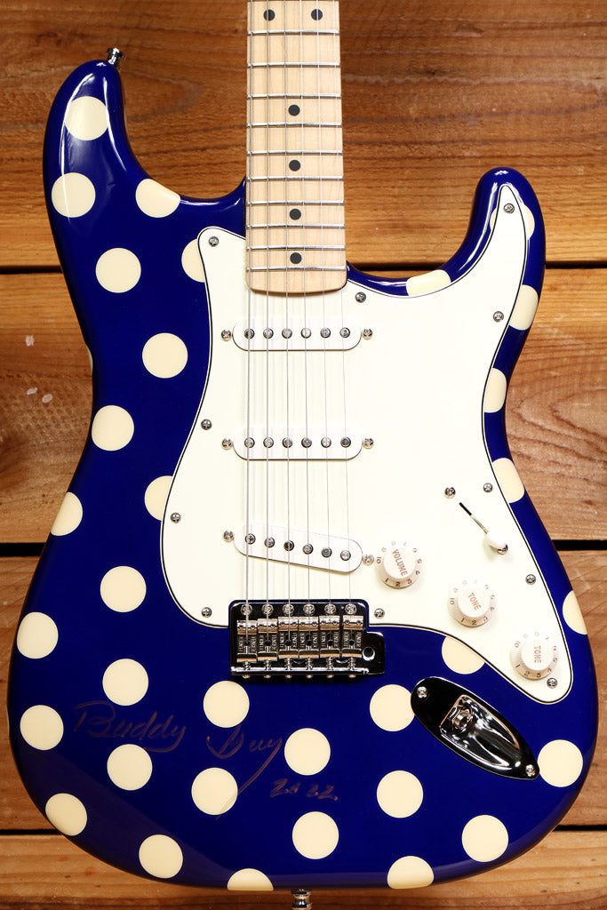 Fender Buddy Guy Signature Stratocaster SIGNED! Blue with White Polka Dots Rare! +HSC