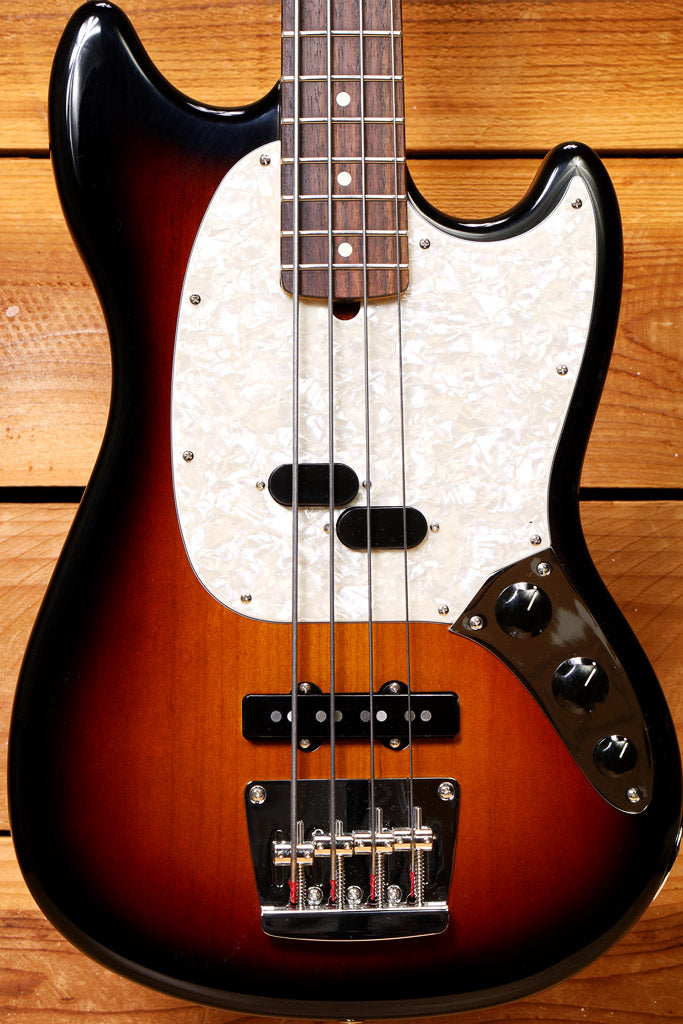 Fender 2023 American Performer Mustang Bass Sunburst 30" Short Scale +Bag 52545