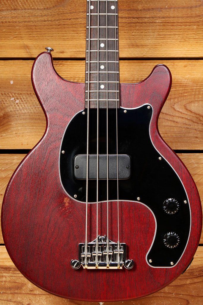 GIBSON 2021 Les Paul Junior Tribute DC Bass Worn Cherry Short Scale + Bag USA 10077