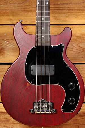 GIBSON 2021 Les Paul Junior Tribute DC Bass Worn Cherry Short Scale + Bag USA 10077