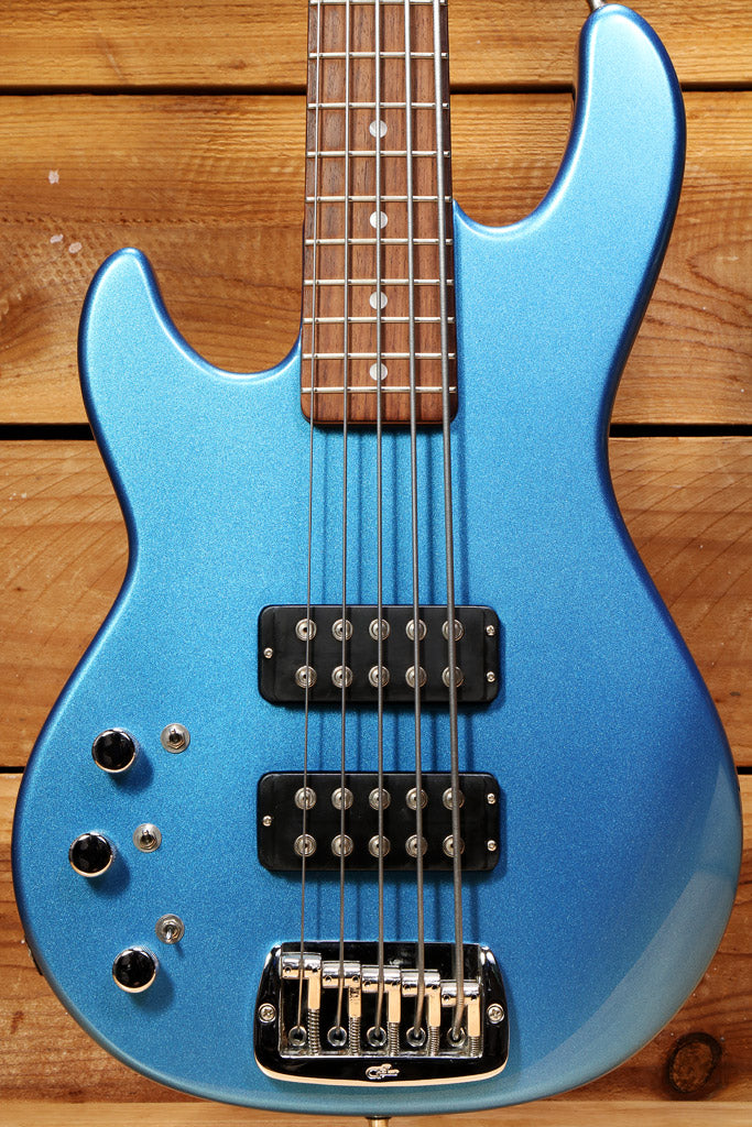 RARE! 1998 G&L L-2500 Left-Handed 5-String Bass in Blue Super Clean! 09050