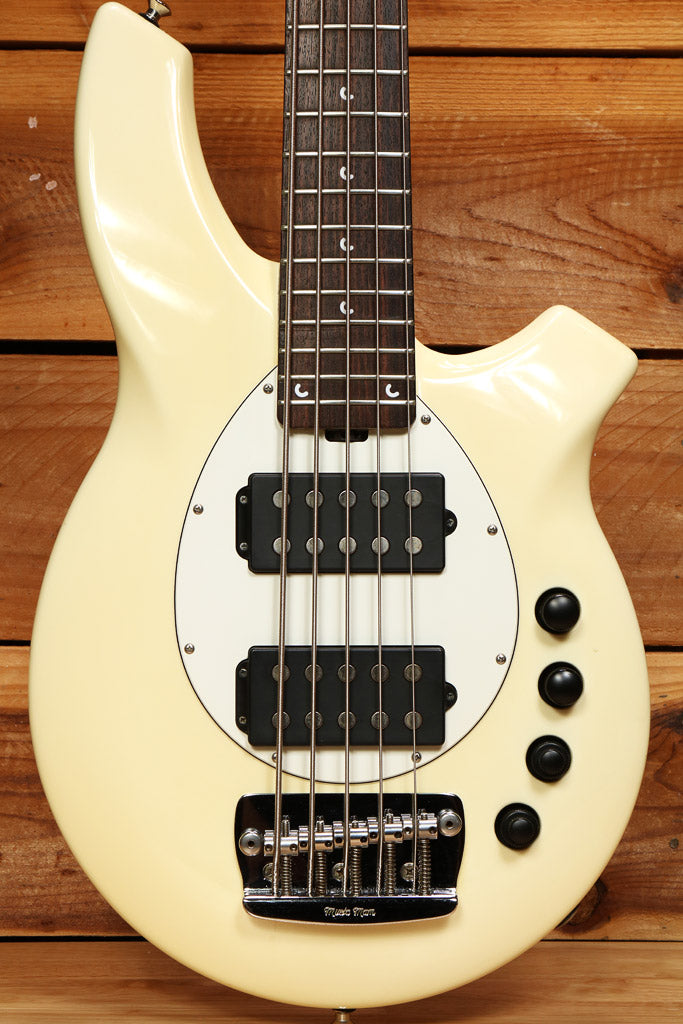 2004 Ernie Ball Music Man Bongo 5 HH 5-String Bass Rare White! +G&G Ca ...
