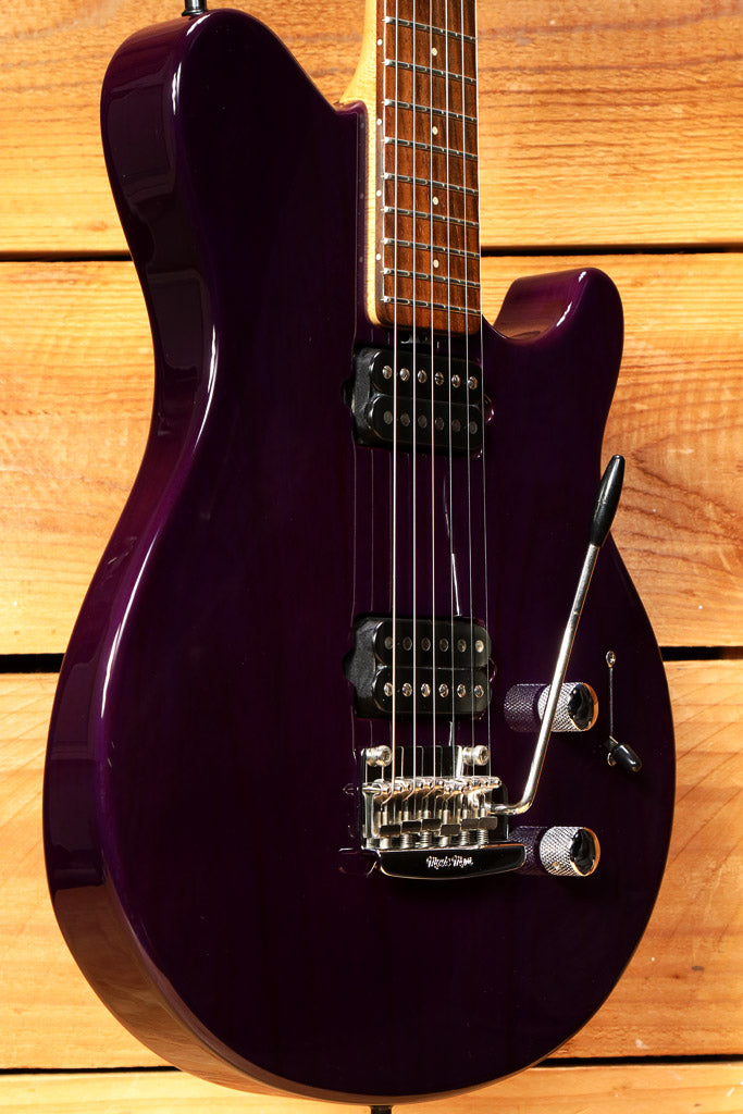 Ernie Ball Music Man 1999 Axis Sport HH Tremolo Trans Purple + G&G Hard Case 05420