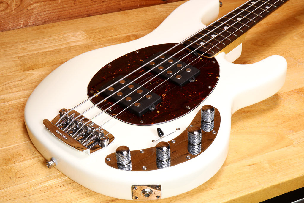 Ernie Ball Music Man StingRay SLO Special HH 4 String White w/OHSC 78813