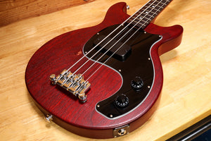 GIBSON 2021 Les Paul Junior Tribute DC Bass Worn Cherry Short Scale + Bag USA 10077