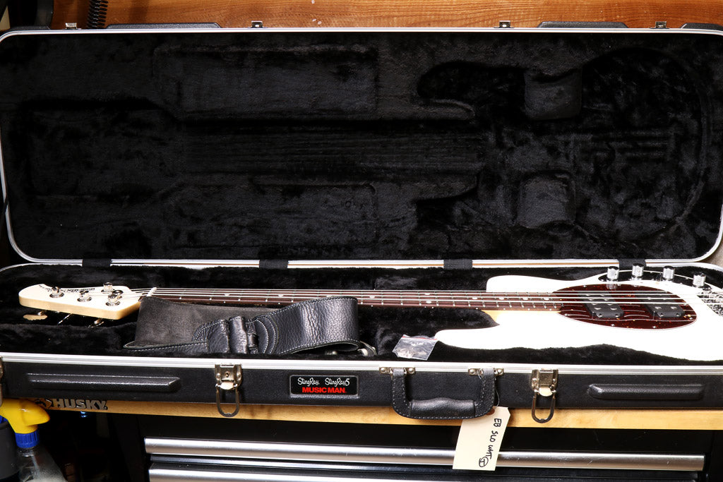 Ernie Ball Music Man StingRay SLO Special HH 4 String White w/OHSC 78813