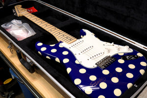 Fender Buddy Guy Signature Stratocaster SIGNED! Blue with White Polka Dots Rare! +HSC