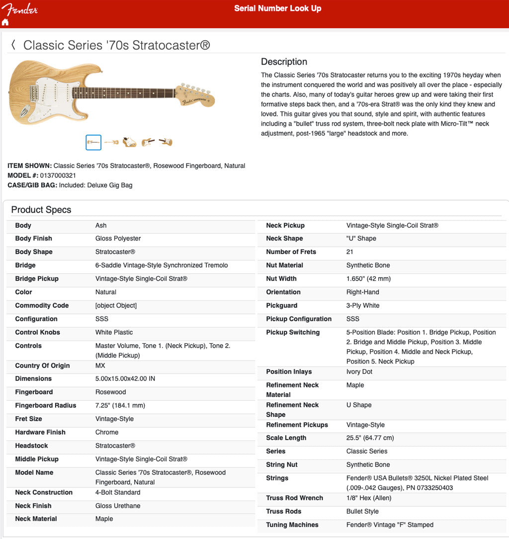 Fender Classic Series '70s Stratocaster +OHSC w/ Maple Fretboard Clean! 2013 Natural 33578