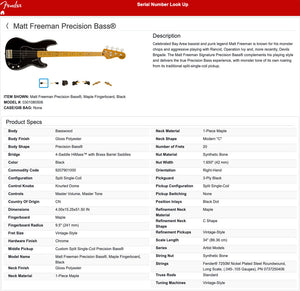 Fender 2013 Squier Matt Freeman Signature Precision P-Bass Black Clean! 16924