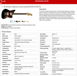 Fender 2013 American Special Jazzmaster Black Rosewood USA 53803