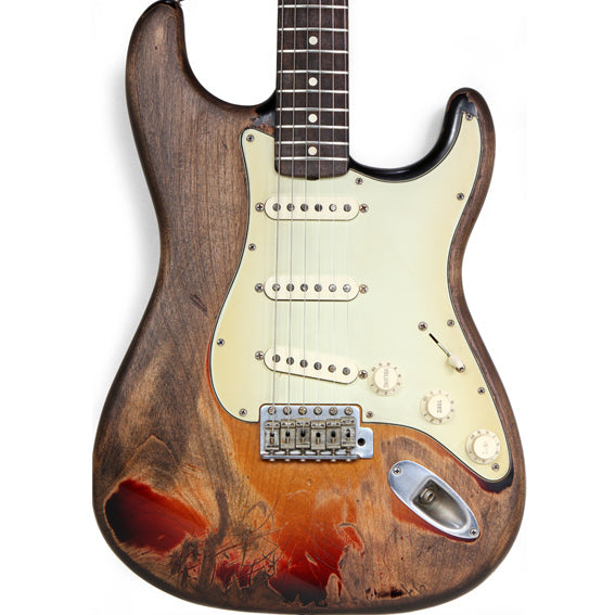 FENDER 60s STRAT HEAVY RELIC! +G&G Black Sunburst Road Worn