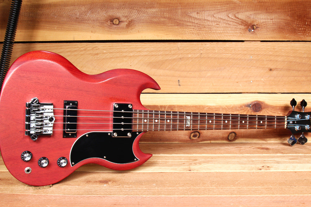 GIBSON SG BASS 2014 Cherry SHORT SCALE Upgraded Babicz Bridge! sub-7 Pound 10197