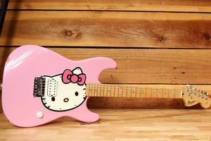 Fender Squier Hello Kitty Pink Stratocaster RARE! Strat Electric Guitar 22016