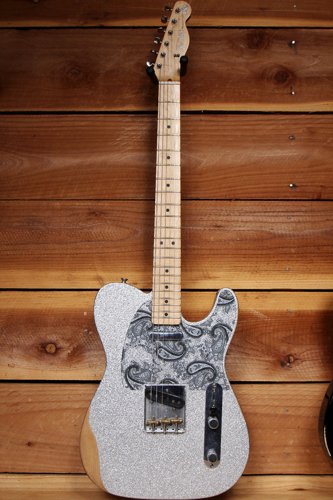 FENDER BRAD PAISLEY TELECASTER Silver Sparkle Road Worn Tele Clean + Bag! 63216