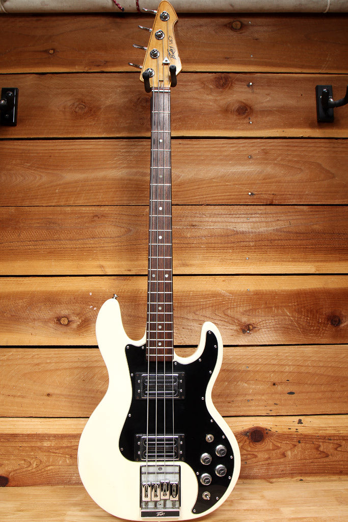 PEAVEY T-40 Vintage 1983 USA Bass White w/ Rosewood Board + OHSC & Manual 21849