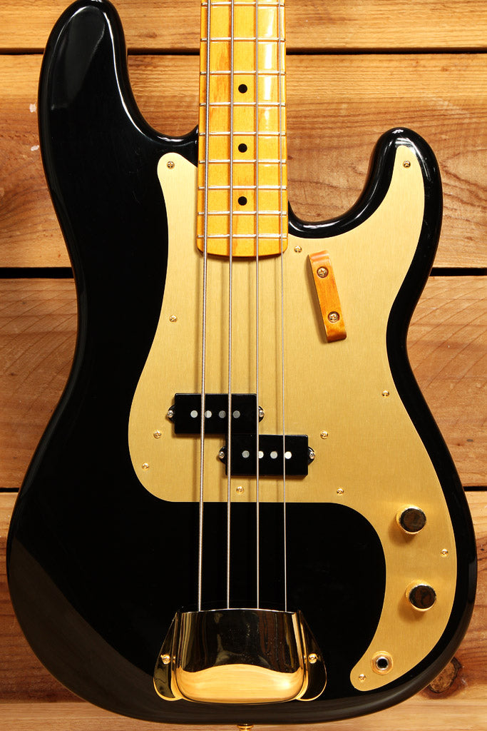 FENDER Classic Series 50s Lacquer Precision Bass Black/Gold NITRO! Upgrade 11934