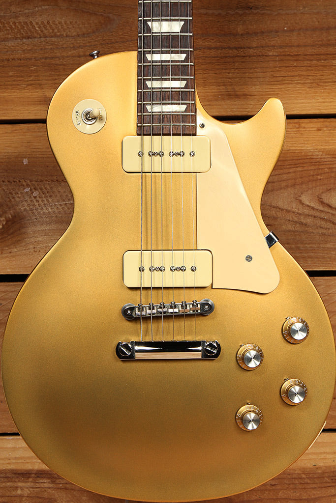 GIBSON 2011 LES PAUL 60s TRIBUTE P90 Goldtop Case & Papers Nice  