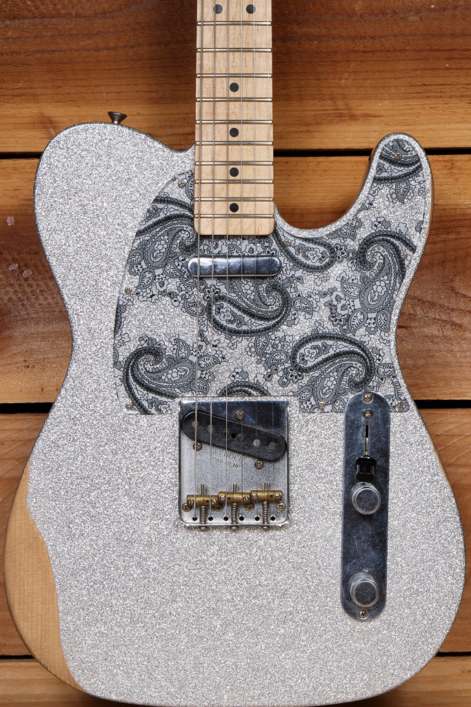 FENDER BRAD PAISLEY TELECASTER Silver Sparkle Road Worn Tele Clean + Bag! 63216