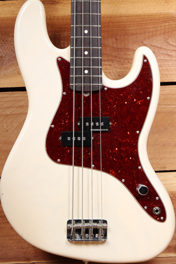 FENDER MARK HOPPUS JAZZ BASS Nice! White Precision Neck 20714