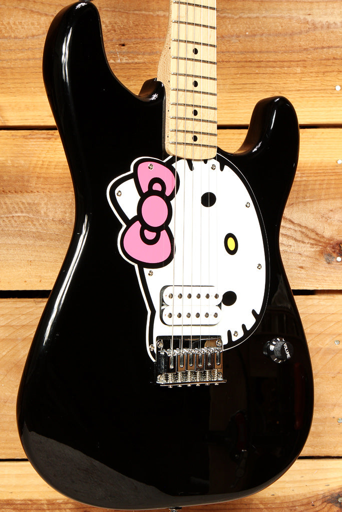 Fender Squier Hello Kitty Black Stratocaster RARE! Strat Electric Guitar  32670