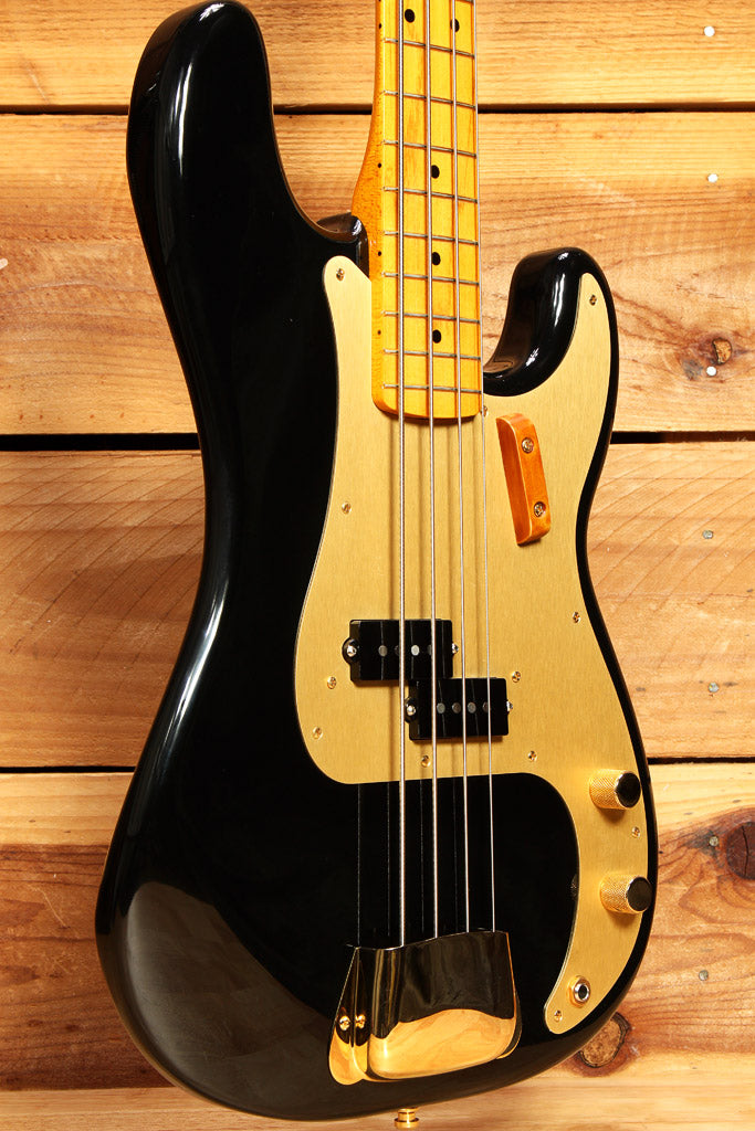 FENDER Classic Series 50s Lacquer Precision Bass Black/Gold NITRO! Upgrade 11934