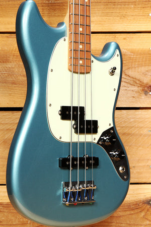 Fender Mustang Bass PJ Offset Series RARE Lake Placid Blue Short Scale+Bag 33531