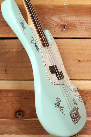 FENDER MARK HOPPUS +44 SIGNED! Daphne Blue JAZZ BASS PRECISION 52386