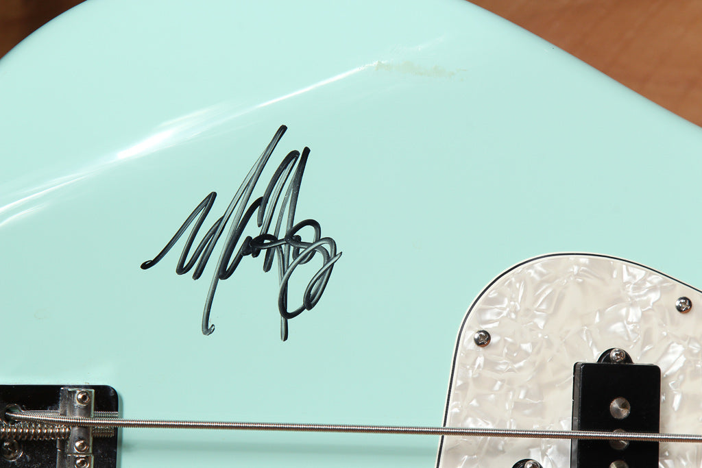 FENDER MARK HOPPUS +44 SIGNED! Daphne Blue JAZZ BASS PRECISION 52386