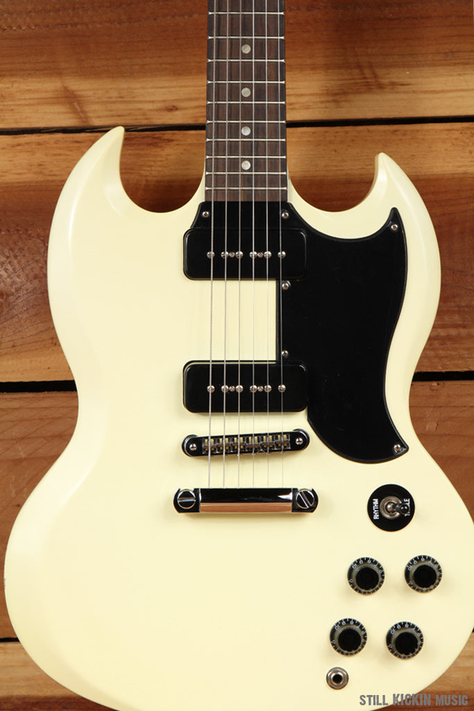 GIBSON SG SPECIAL 60s TRIBUTE WORN WHITE Satin Dual P90s Clean! 5325