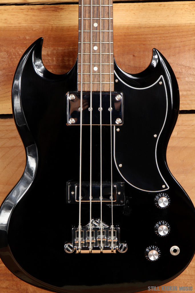 GIBSON SG BASS + OHSC 2007 BLACK/BLACK SHORT SCALE 4-STRING 7.5 Pound Axe 1326