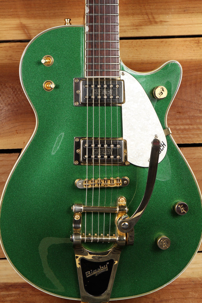 GRETSCH ELLIOT EASTON G5570 Green Sparkle Duo Jet 2005 post-FMIC Guitar 0328