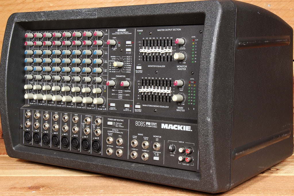 MACKIE 808S STEREO -- RARE "Made in USA"  1200W Powered PA Mixer Board 808 20994