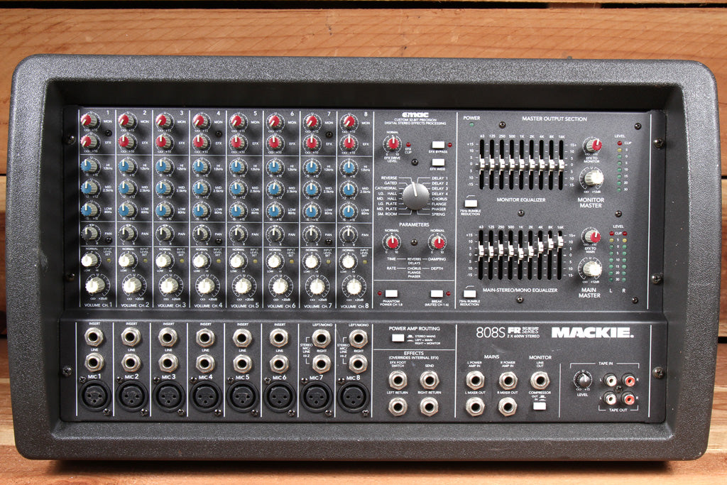 MACKIE 808S STEREO 1200W Powered PA Mixer Board -- Nice! 808 S 2889